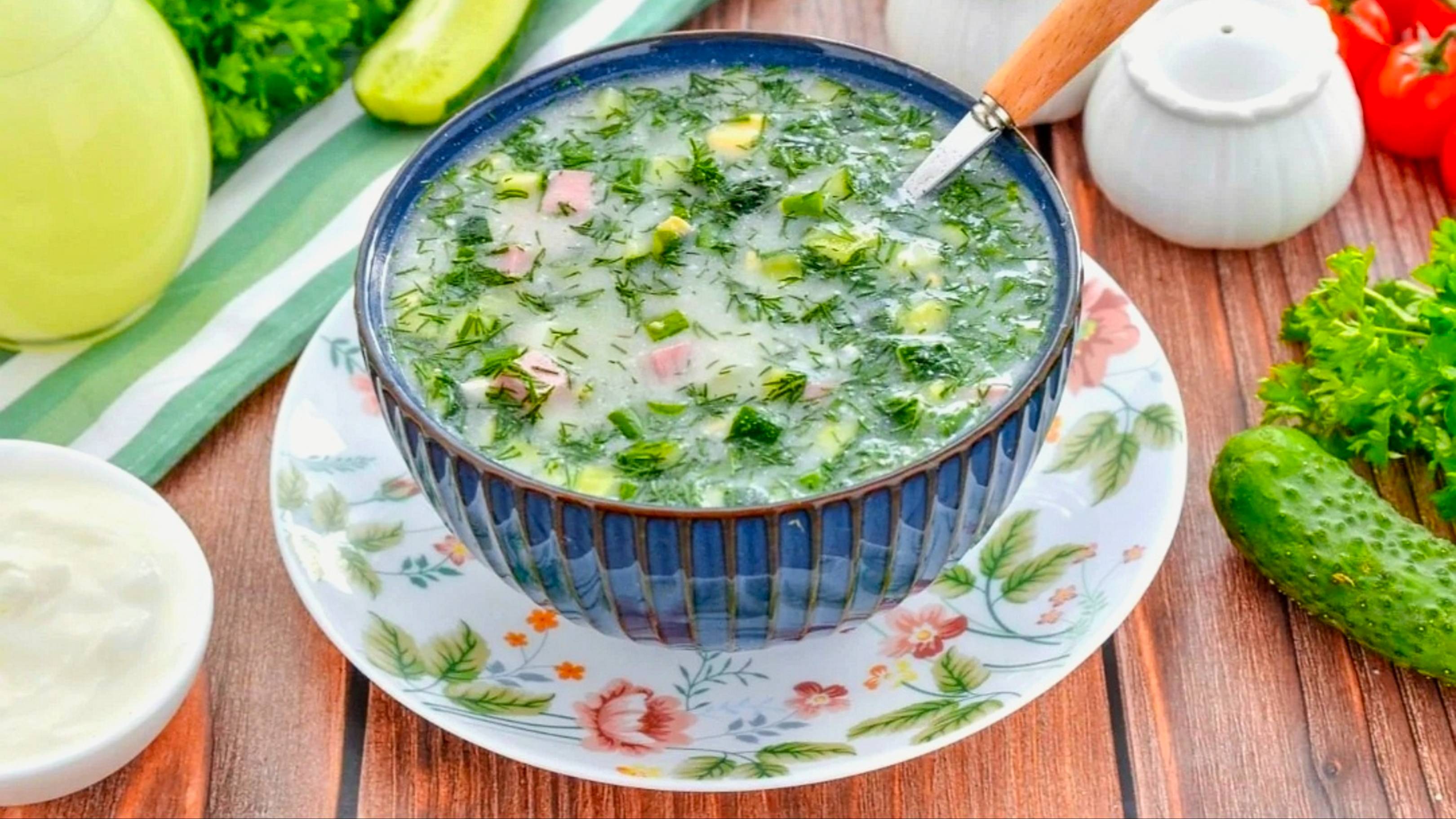 ОКРОШКА рецепт на кефире и минералке смотреть онлайн