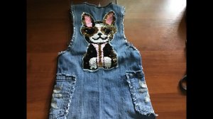 Детский сарафан из старых джинсов