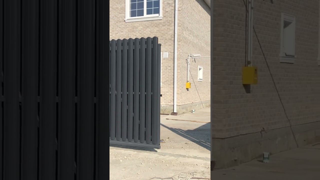 Откатные ворота без рамки из евроштакета своими руками