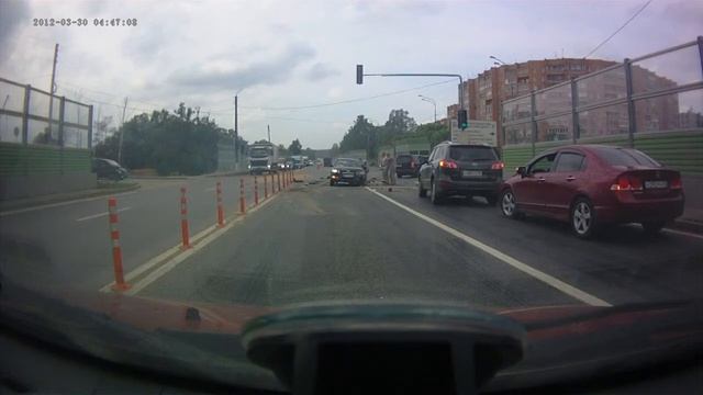 На светофоре отказали тормоза у Камаза