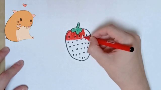 Bolalar uchun qulupnay rasm chizish | Рисунок клубники для детей | Drawing strawberries for kids смотреть онлайн