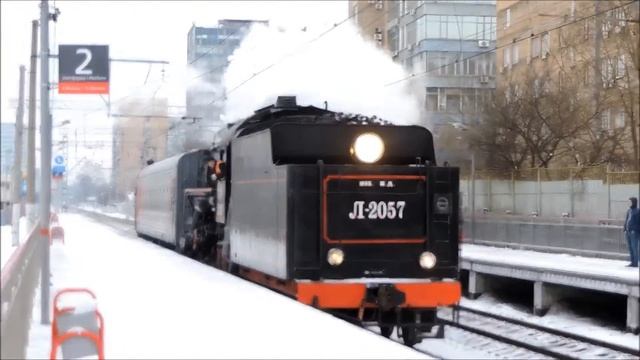 Паровоз Л 2057 с ретро-поездом [2] смотреть онлайн