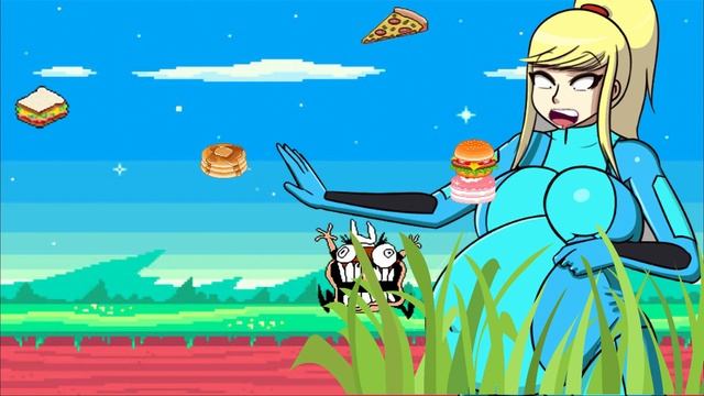 WHAT SAMUS!! THIS IS TOO MUCH FOOD!!! 🧁🍕 (Peppino VS Hungry Samus)