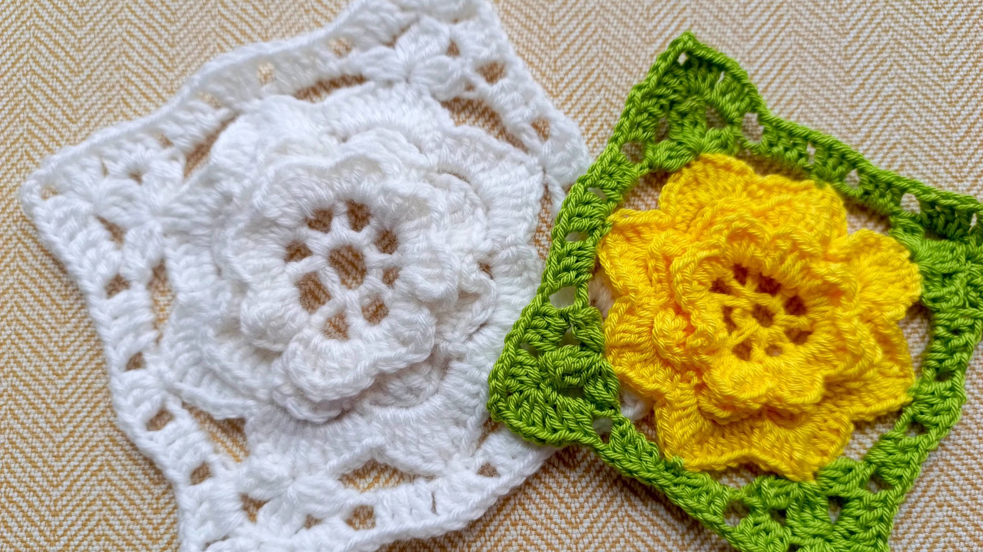 Мотив крючком _Цветок из трёх ярусов в бабушкином квадрате_, вяжем вмести каждый ряд, мк для начинаю смотреть онлайн