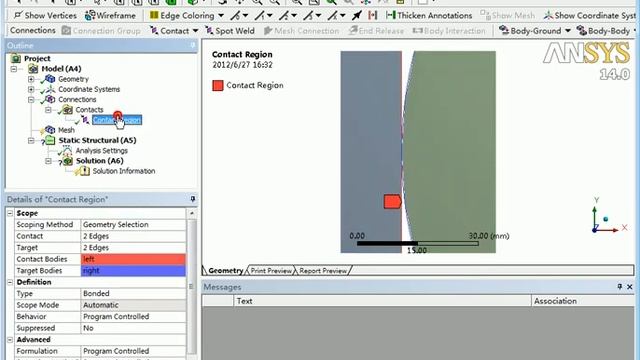 19 ANSYS Workbench结构非线性实例1——刚性接触 смотреть онлайн