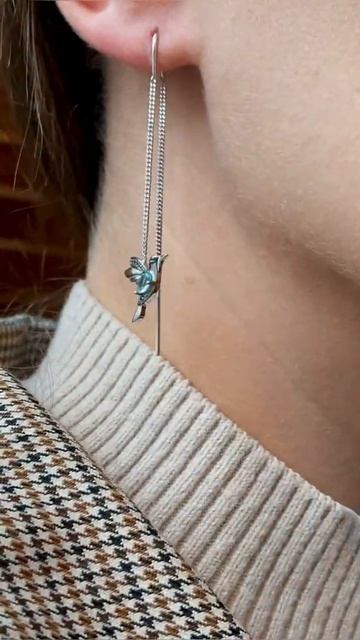 Серьги COLIBRI BLUE silver | Золото Русских смотреть онлайн