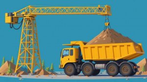 Песенка про ПОДЪЁМНЫЙ КРАН для малышей | Песенка про машинки | Мультики про машинки