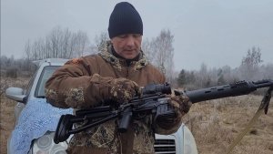 Пристрелка тепловизора на карабине тигр. Чуть не разбил телефон.