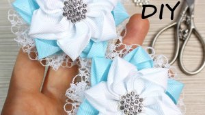 Красивые цветы из лент сделала на одном дыхание. Смотрите мастер-класс и создавайте аксессуары