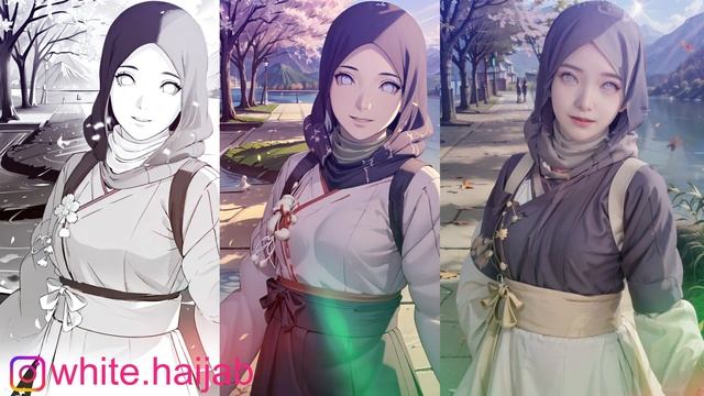 Hyuuga Hinata AI Hijab with Kimono, Naruto, Boruto Cosplay смотреть онлайн