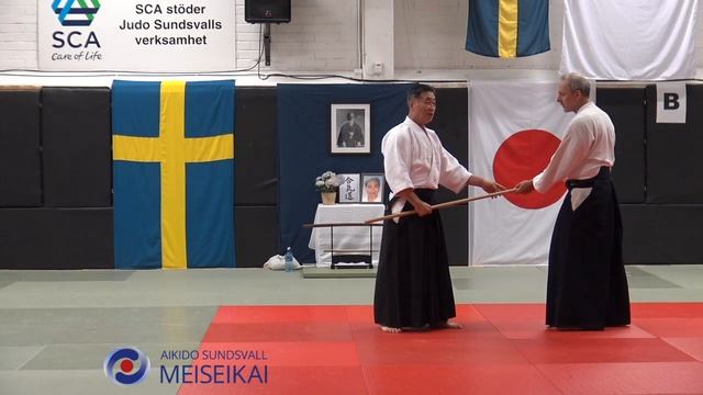 4 Aikido Jo No Tebiki Ai Hanmi Ikkyo Omote, Shishiya Sensei Sundsvall 2016