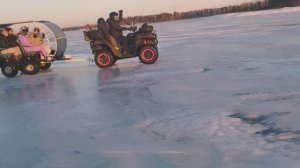 Прицеп для квадроцикла "ВАНЁК-400" покатушки ранней весной.