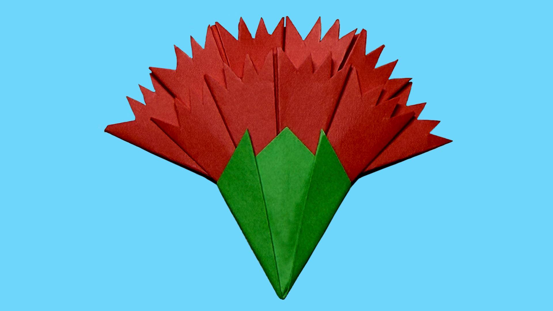 Гвоздика из бумаги на 9 мая День Победы. Поделки на 9 Мая своими руками. Цветок из бумаги смотреть онлайн