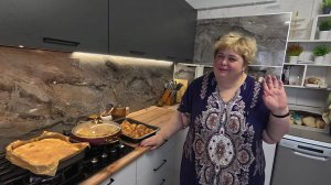 Приготовила пасту с сыром бри и овощами. Заливной пирог  удался  на славу.