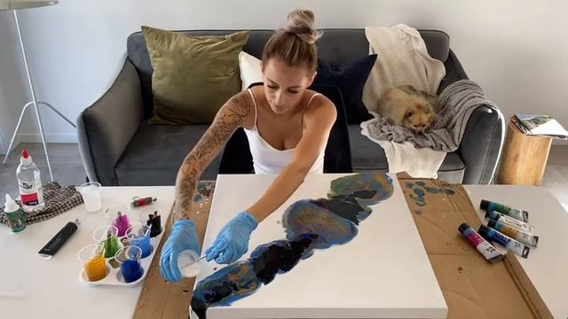 WOW !! Acrylic Pouring Cloud Open Cup / Swipe смотреть онлайн