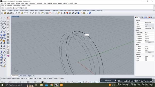 SIMPLE BAND RING IN RHINO 5#trending #cad #ytshorts #rhino #tutorial