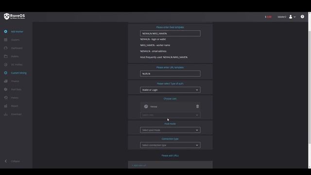 RaveOS. Добавить пул вручную