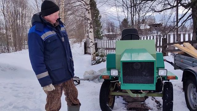 Подготовка к летнему сезону самодельного минитрактора с двигателем "Запорожец" смотреть онлайн