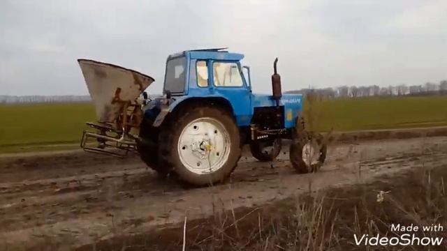 МТЗ 80 подкормка пшеницы 15.04.18