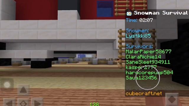 Играем в Minecraft на сервере! Новогодний режим снежки🎅🎄 смотреть онлайн