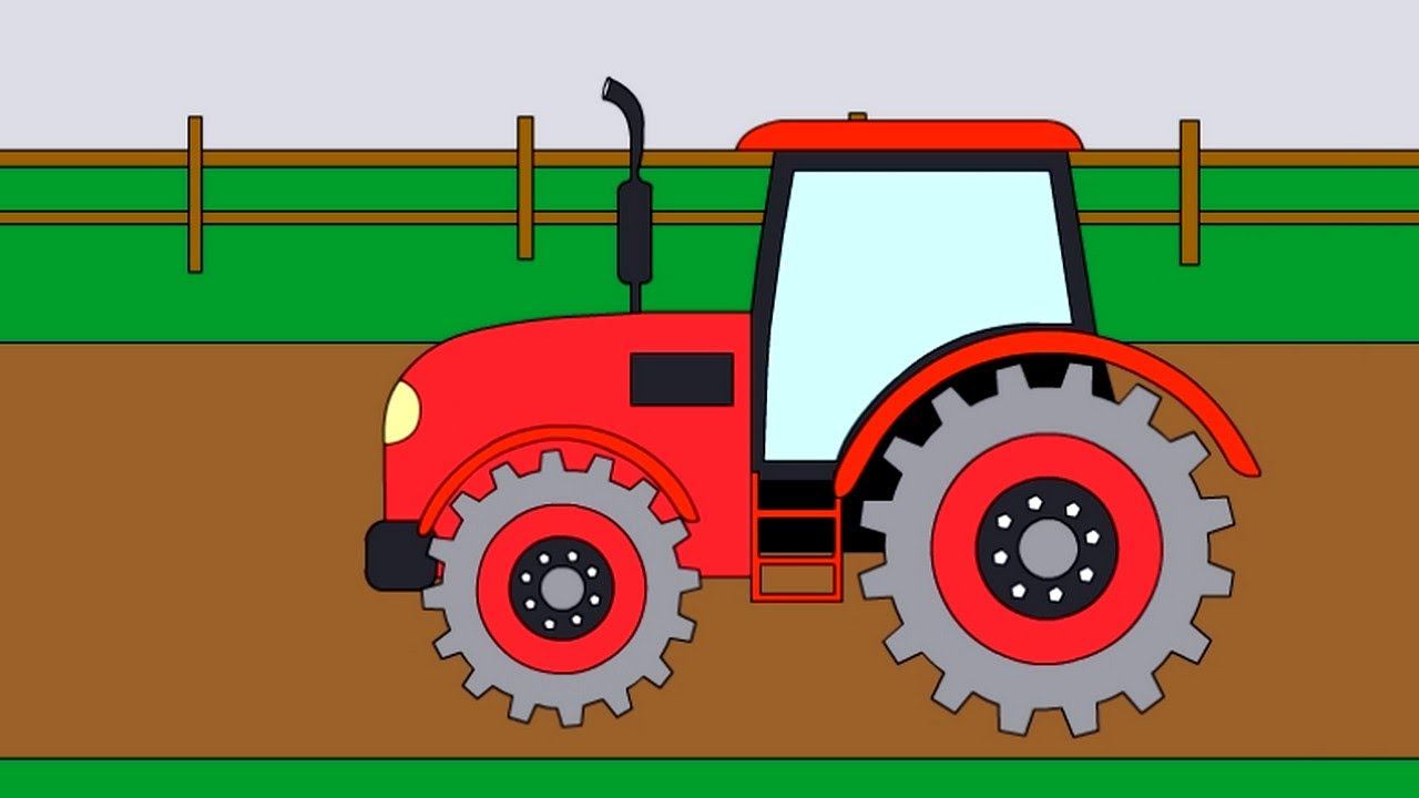 Мультик про машины и трактора. Раскрашиваем и учим цвета смотреть онлайн