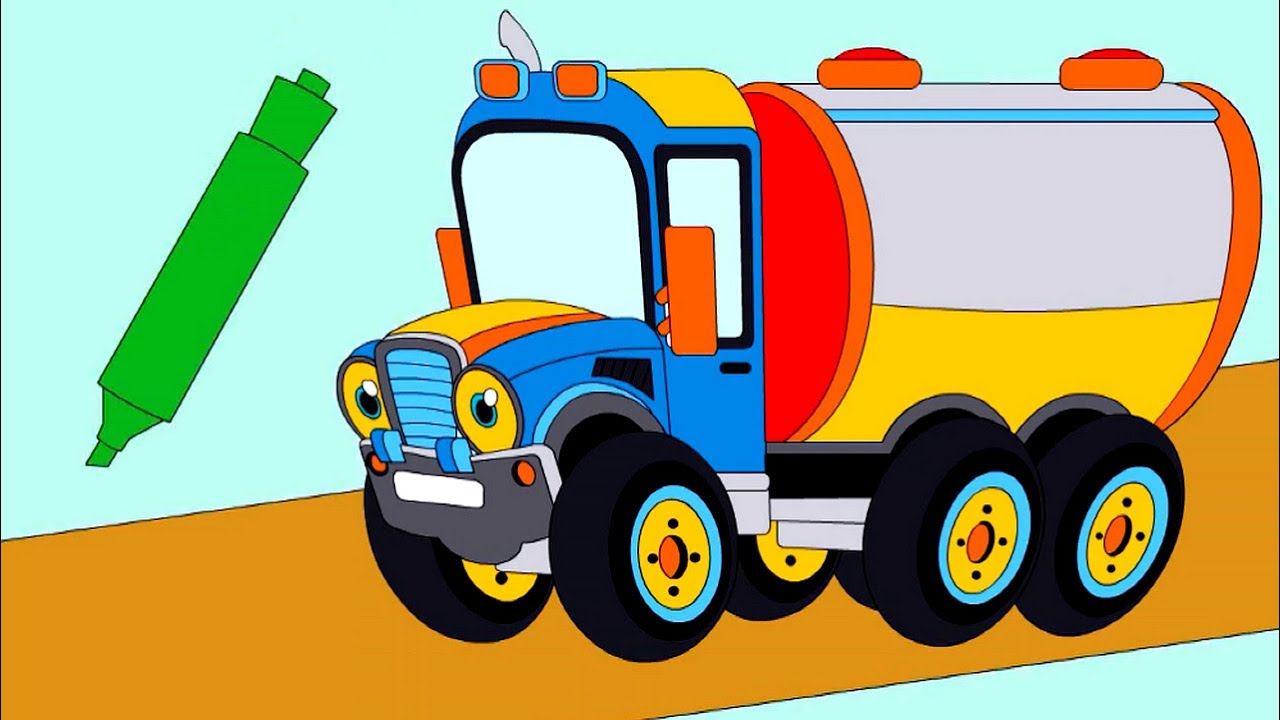 Мультик про машинки для малышей. Раскрашиваем и учим цвета смотреть онлайн