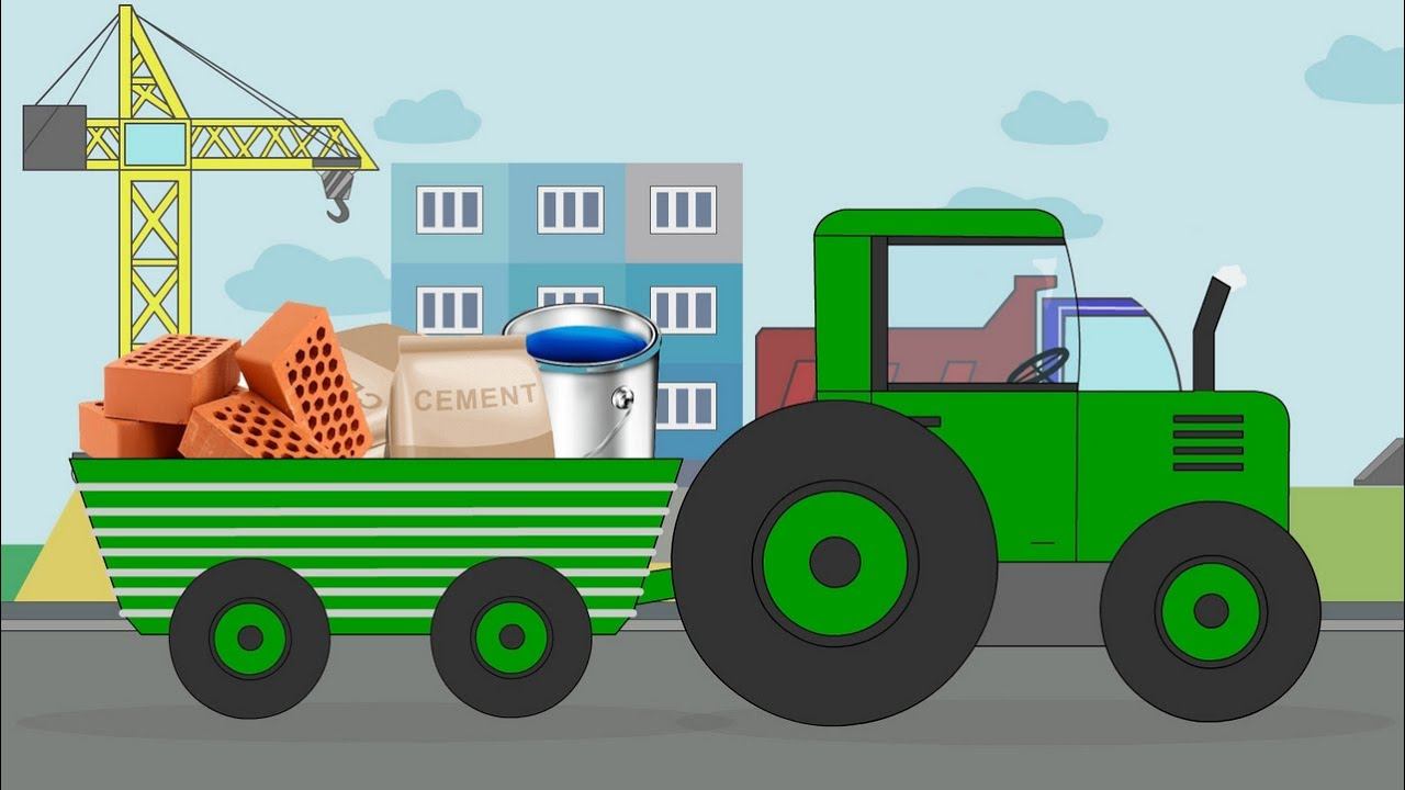 Мультик про машины и трактора. Учим цвета с тракторами смотреть онлайн