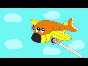 Мультик - Раскраска для малышей. Раскрашиваем самолет. Изучаем цвета