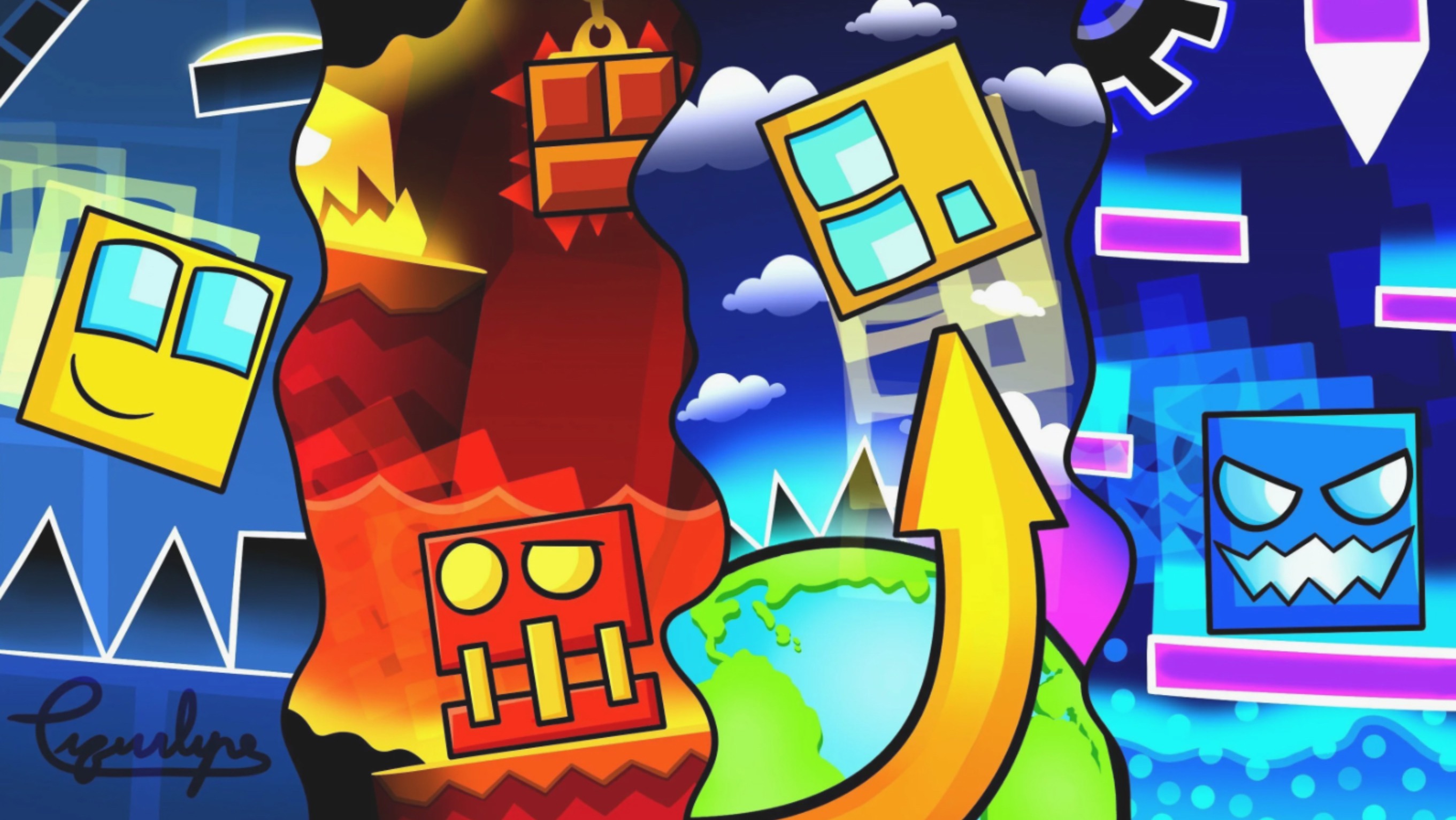 Проходим в Geometry Dash разные уровни часть два