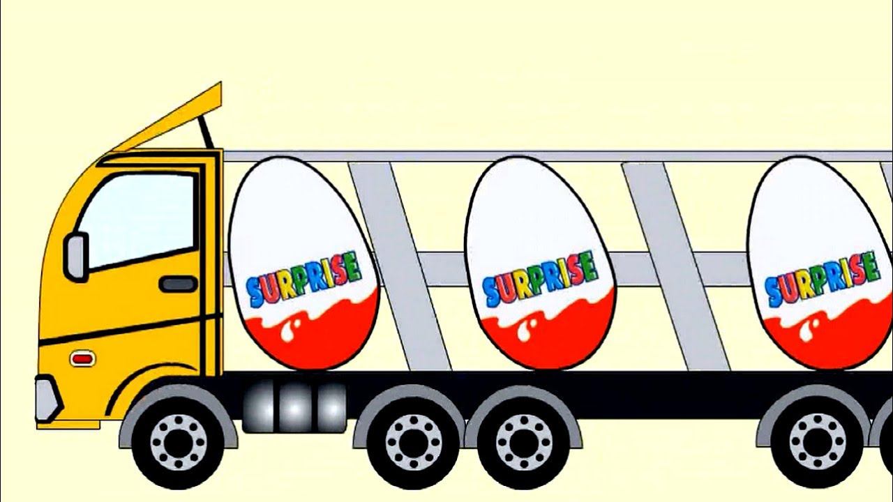 Мультики про машинки и грузовики Открываем киндер сюрпризы с техникой смотреть онлайн
