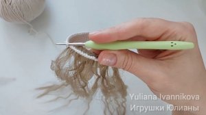 Как ввязать трессы . Кукла крючком