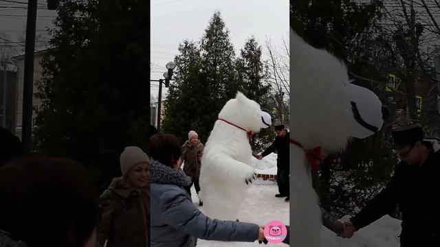 Белый мишка🐻❄️ Снежок поздравил девушку КСЕНИЮ.
