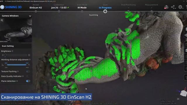 Сканирование садовой фигуры на Shining 3D EinScan H2 смотреть онлайн