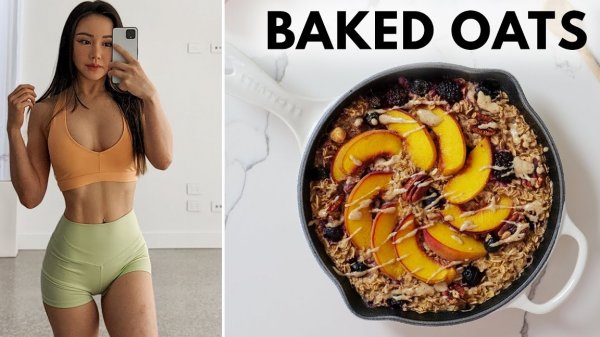 Что я ем, чтобы чувствовать себя ХОРОШО|| Рецепт запеченной овсянки|| Chloe Ting