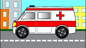 Мультик про машинки. Машина скорой помощи. Учим цвета, фигуры, собираем пазлы