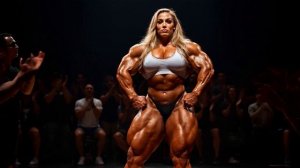 Русская женщина бодибилдер на соревнованиях