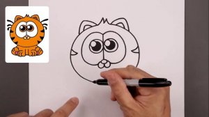 Как нарисовать котенка Гарфилда