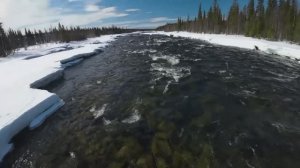 Река Умба. Кольский полуостров. Весна. Fpv.