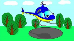 Мультик - Раскраска для малышей. Раскрашиваем вертолет. Учим цвета