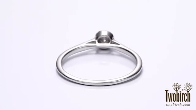 0.15 Ct. Round Solitaire With Halo - TwoBirch - TB-SL-0011-WG-AB
