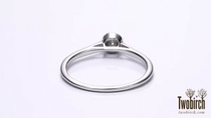 0.15 Ct. Round Solitaire with Halo - TwoBirch - TB-SL-0011-WG-AB