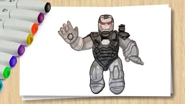 Рисуем Гуджитсу Goo Jit Zu Marvel Фигурка War Machine Hero _ Рисуем Робота Железный человек смотреть онлайн