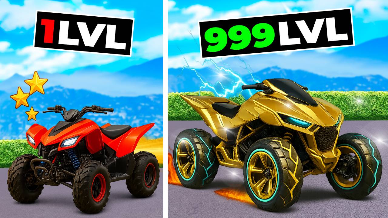 ПРОКАЧАЛ КВАДРОЦИКЛ НУБА ОТ 1 LVL ДО 1000 LVL В GTA 5