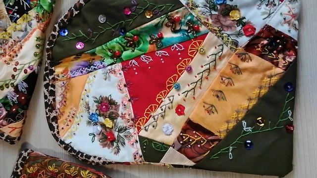 Вышиваем с удовольствием. Крейзи квилт Crazy Quilt обзор изделий