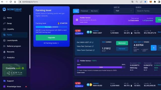 Обзор DEX биржи Nomiswap| Фарминг | Стейкинг|NMX смотреть онлайн