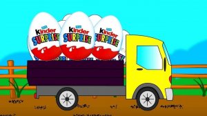 Киндер Сюрпризы и домашние животные. Грузовик везет сюрпризы. Мультик