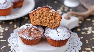 Нежные творожные кексы без муки, используем овсянку. Получилось очень вкусно!