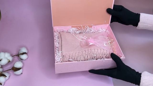 Подарочный набор палантин заколка-крабик большая