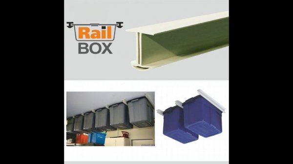 Railbox потолочная система хранения  (ящики на рейлингах)