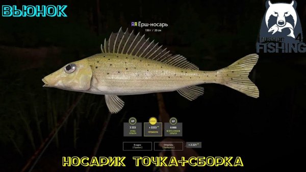Русская рыбалка 4. Вьюнок Ёрш носарь точка+сборка.